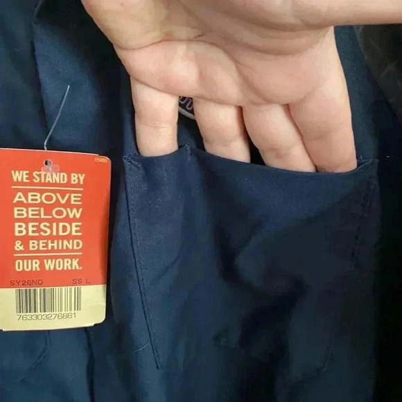 💥🆕Red Kap Navy Short Sleeve Shop Shirt L🆕 - Picture 9 of 13